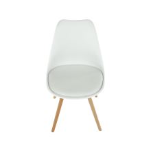 Jídelní židle SEMER new, plast a ekokůže bílá, buk