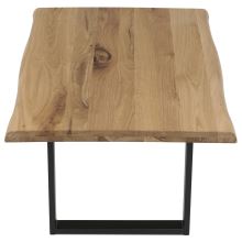 Konferenční stolek KS-F110U DUB, 110x70 cm, masiv dub, kov černý matný lak