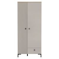 Skříň, šedohnědá Taupe/dub silverjack, DOMCA 2D1S (3)