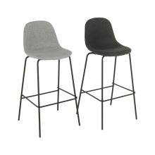 Barová židle MARIOLA 2 NEW látka tmavě šedá, kov černý lak