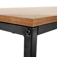 Konzolový stolek KALISTO 100x35 cm, dezén dub, kov černý lak
