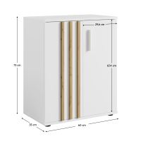 Komoda 2D TOLIS TYP 1, šířka 60 cm, matná bílá a dub artisan (3)